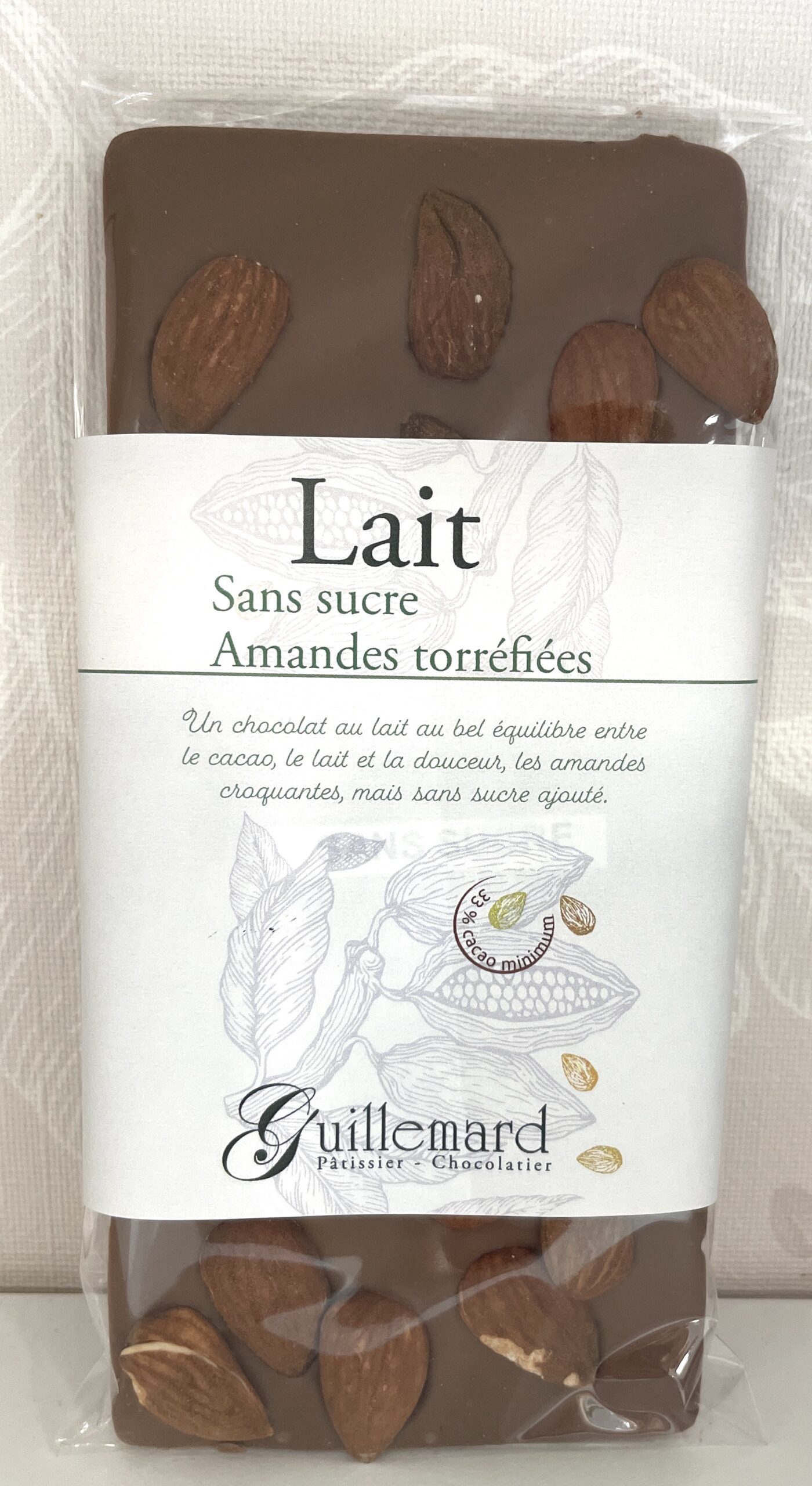 Chocolat au lait & amandes sans sucre