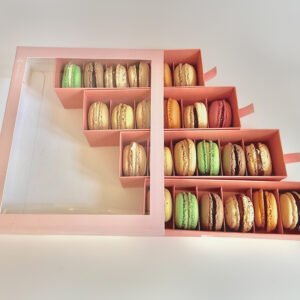 Coffret rose poudré macarons