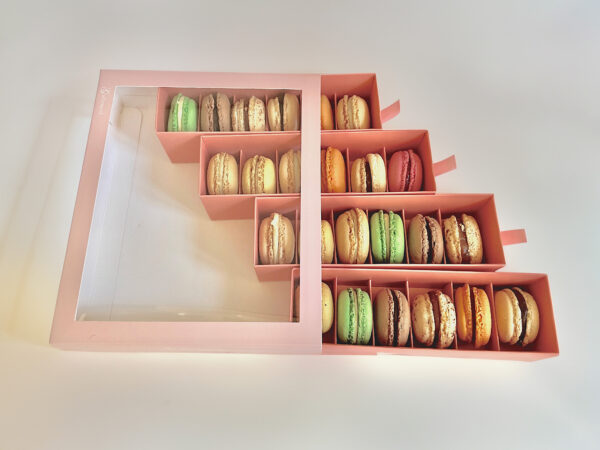 Coffret rose poudré macarons