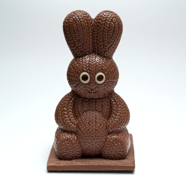 Lapin tricot en chocolat lait
