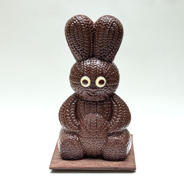 Lapin tricot en chocolat noir