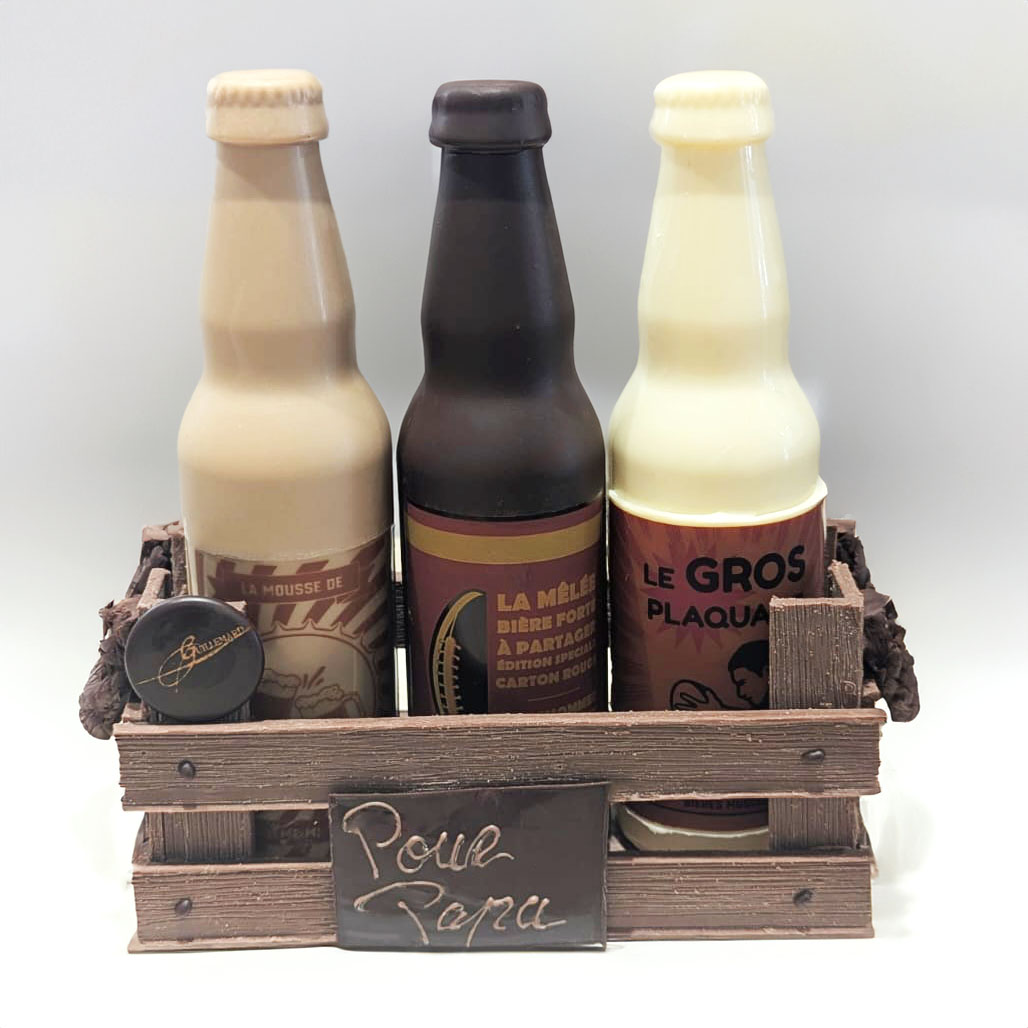Coffret bière en chocolat spécial fête des pères