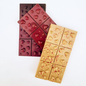 Tablettes de chocolat cœur